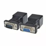2 DB9 RS232 Female Male to RJ45 Extender Connector Network Adapter LAN Converter