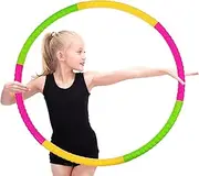 Children's Hula Hoop, Removable Fitness Hula Hoop, Adjustable Hula Hoop for Weight Loss, 6 Sections, Removable Hula Hoop for Gymnastics, Fitness, Dancing