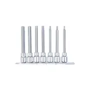 SP Tools 7Pcs 3/8" Drive Inhex Deep Socket Rail Set - SAE Long Inhex Bits