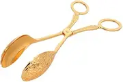MAGICLULU 1pc European Style Metal Salad Clip Food Serving Tong for Buffet Barbecue and Catering Practical Scissor Design for and Serving of Salads Pastries and More