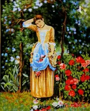 "My Roses" Printed Needlepoint Tapestry Canvas 11426