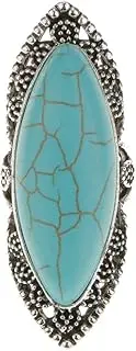 [B Baosity] Luxury Ornate Oval Turquoise Bohemian Ethnic Tibetan Long