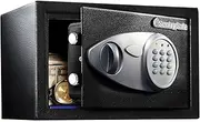 SentrySafe Security Safe with Digital Keypad Lock, Steel Safe with Interior Lining and Bolt Down Kit, California DOJ Certified for Gun Storage, 0.41 Cubic Feet, 7.6 x 11.4 x 10.4 Inches, X041E