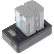 LCD USB Dual Battery Charger for Canon EOS R5C 90D 7D 6D 5D Mark IV III Camera