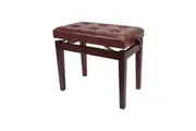 Crown Standard Tufted Height Adjustable Piano Stool (Walnut)