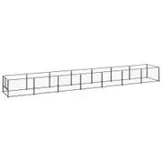 Dog Kennel Black 7 m² Steel