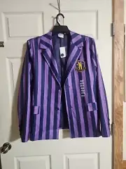 Wednesday Nevermore Blazer: PURPLE STRIPES: NEW WITH TAGS: SIZE XL