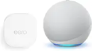 Amazon eero 6+ dual-band mesh Wi-Fi 6 router + Echo (4th Gen) Glacier White