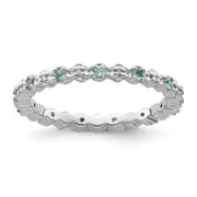 Sterling Silver Stackable Expressions Blue Topaz u0026 Diamond Ring