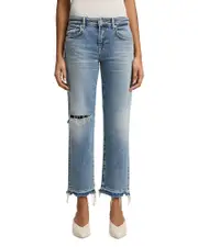 7 For All Mankind Calie Straight Ankle Jeans in Shore Break