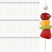 Cocktail Picks, 200PCS White Pearl Appetizer Picks Decorative Appetizer Skewers 4.7 inch Bamboo Toothpicks for Appetizers, Drinks, Fruit, Wedding Food Party Charcuterie -