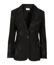 Linen and viscose blazer S Black