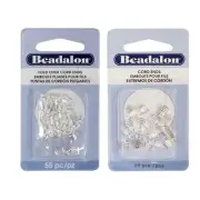 Beadalon® Fold-Over Cord Ends Findings Silver Plated * Choose Size