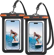Lamicall Waterproof Phone Pouch Case - [2 Pack][Easy Lock & Heavy Duty] IPX8 Water Proof Cell Phone Dry Bag for iPhone 16 Pro Max 15 14 Plus 13 12 Mini 11 XS XR X, S22 S21, 4-7" Cellphones, Black