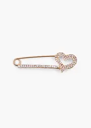 [Taking Shape] Taking Shape Love Heart Pin Brooch in Gold - Women's Accessories Gold