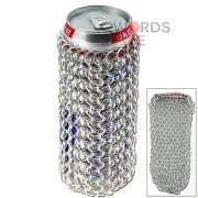 Chainmail Soda Can Koozie Sleeve - Lightweight Aluminum Chainmale Armor