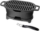 IronMaster Mini 100% Cast Iron Hibachi Grill, Tabletop Small Portable Black