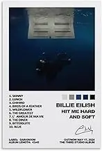 Billie Poster Eilish Music Vintage Singer Album Cover Poster Canvas Painting Wall Art Picture Home Decor Print For Bedroom Living Room Dorm Study Bar Office 12x18inch(30x45cm)