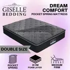 Giselle Double Bed Mattress Pocket Spring Euro Top Bedding Medium Firm Alanya