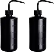 2 PCS Squeeze Washing Bottle,500ml/PCS Succulent Squeeze Sprinkling Can (Black)
