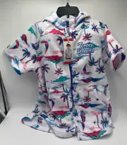 Tommy Bahama Boy's Zip Up Hooded Short Sleeve Towel Cover Up L/XL 7-12 Palm Tree