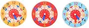 ERINGOGO 3pcs Colorful Clock for Hour Second Teaching Models for Cognitive Development for Kindergarten Learning and Understanding