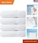 Premium Quick-Dry Bath Towels Set of 4, Lint-Free 27"x54" - Brilliant White