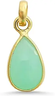 [HIMALYA QUARTZ] Chrysoprase Faceted Rose Cut Free Form Assorted Shape Gemstone 925 Sterling Silver Tiny Charm Minimalist Pendant For Women-RCP-018