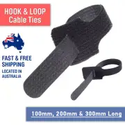 Reusable Cable Ties Nylon Hook Loop Strap Cord Tie 100mm 200mm or 300mm long