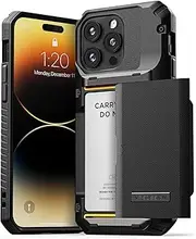 VRS Design Damda Glide Pro Case Designed for Apple iPhone 14 Pro Max (2022)[6.7-inch] Heavy Duty Wallet Cover - Black Groove