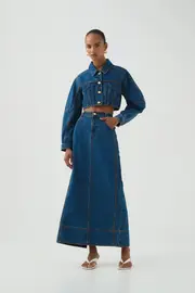 Phoenix Denim Midi Skirt