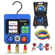 Digital Gauges HVAC Refrigeration Manifold Set Pressure Vacuum Test Double Valve