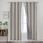 Joydeco Blackout Curtains for 52W x 84L inch x 2 Panels, Greyish White