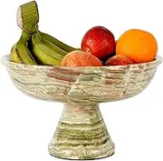 Radicaln Marble Fruit Bowl Green Onyx 12" Inch Handmade Kitchen Table Bowl - Dining Fruit Holder Decorative Bowls - Fruit Dish - Salad & Vegetable Storage for Kitchen Counter