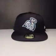 New Era 59Fifty Connecticut College Camels Hat Cap Fitted Size 7 1/2 Blue NCAA