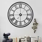 50CM Wall Clock Large Roman Big Numeral Giant Round Face Outdoor Garden Silent~