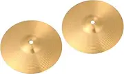 BESTonZON 2pcs Brass Hi Hat Cymbal Durable Percussion Instrument for Beginners and Professionals Traditional Finish Brass Cymbal for Drum Set Practice and Performance