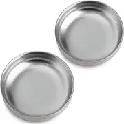 2pcs Cat Bowl Stainless Steel,Wide Shallow Cat Food Bowl & Cat Water Bowl,Bowl width 5.9''(15cm), Whisker-friendly