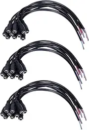 Mellisso 30Pcs 12V DC Power Plug Female Jack Plug Connector Cable 5.5X2.1mm with Cord Cable 15CM for CCTV LED Strip Light