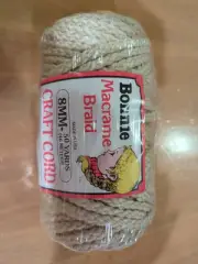Vintage Bonnie Macrame Braid Craft Cord Pearl 8mm 50 Yards Heat Fusible.