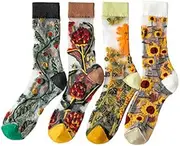 [DDWRGD] Cute Womens Sheer Socks Transparent Thin Mesh Lace Elastic Crew Socks See Through Jacquard Crystal Nylon Socks