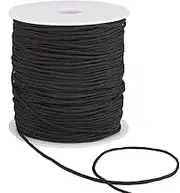 PH PandaHall 2mm Black Nylon String 100 Yards Wind Chimes Thread Chinese Knot Cord Nylon Beading String Necklace Cord Trim for Kumihimo Macrame Friendship Bracelet Wind Chimes Jewelry Crafts Making