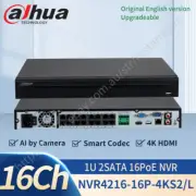 Dahua NVR4216-16P-4KS2/L 16CH 4K NVR 1U 2SATA 16PoE H.265+ AI by Camera P2P HDMI