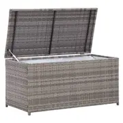 Outdoor Storage Box Poly Rattan Garden Patio Chest Container 1m x 50cm Grey