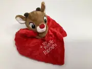 Rudolph the Red Nosed Reindeer My First Rudolph Red Satin Lovey Security Blanket