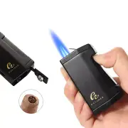 Galiner Metal Cigar Lighter 2 Jet Flame Torch Lighter With Punch Butane Gift Box