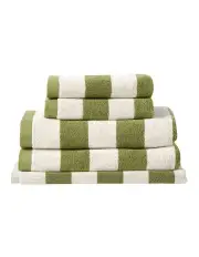 [Aura Home] Riviera Stripe Towel Set in Green