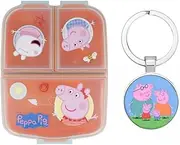 Official Peppa, George, Pig Characters Sandwich Lunch Snack Box Multi Compartment Kids Children School Includes Keychain