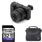 Sony Alpha a6000 Mirrorless Digital Camera - Black w/16-50mm Lens + 32GB & Case