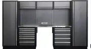 3.2M Modular System Workbench, Drawer & 2 Single Door Cabinet Set (14 Pieces)